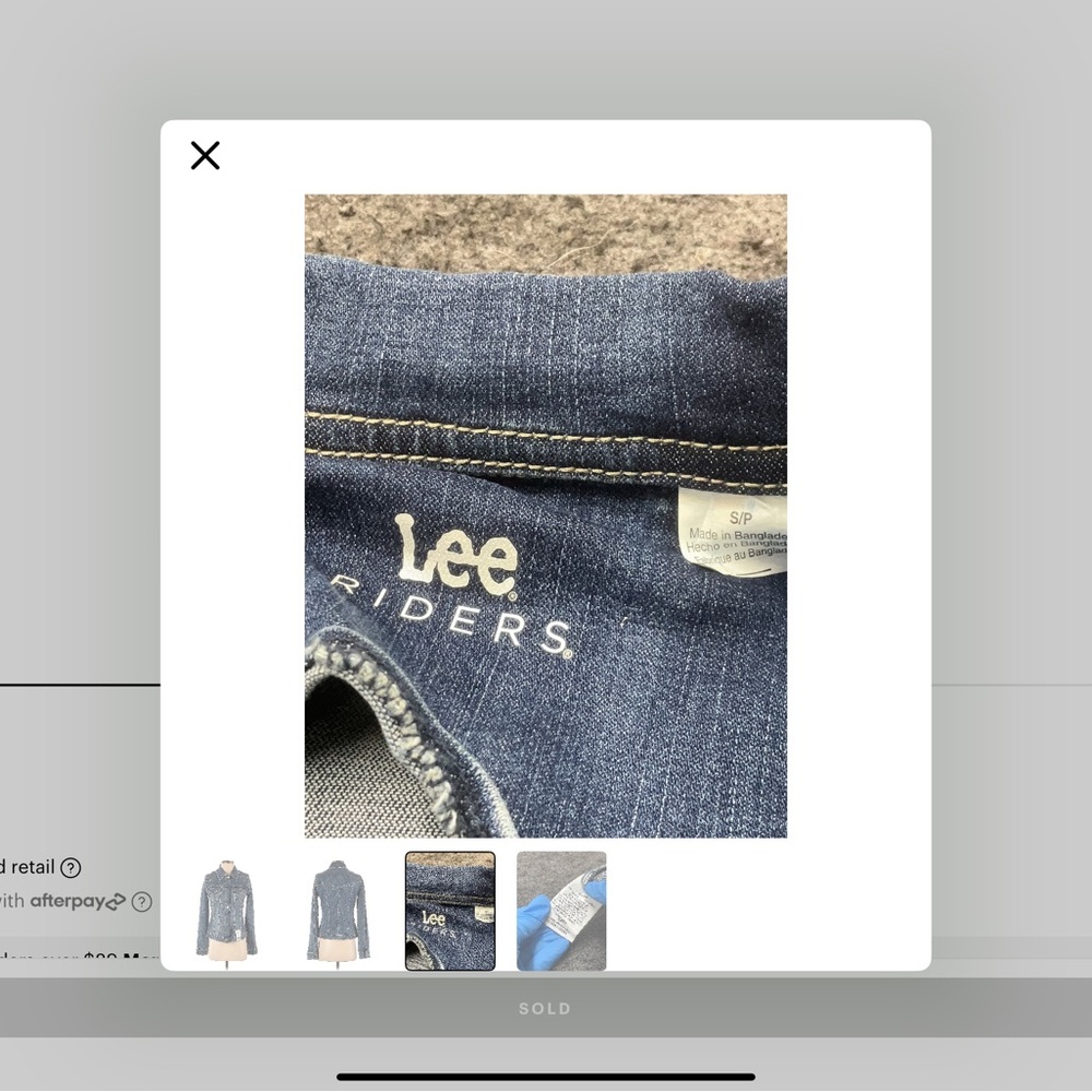Riders by Lee Blue Jean Jacket with Classic Style and Cropped Length - Picture 3 of 4